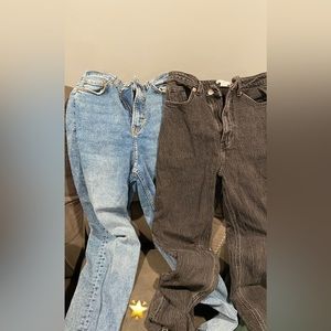 2 pair high waisted mom jeans